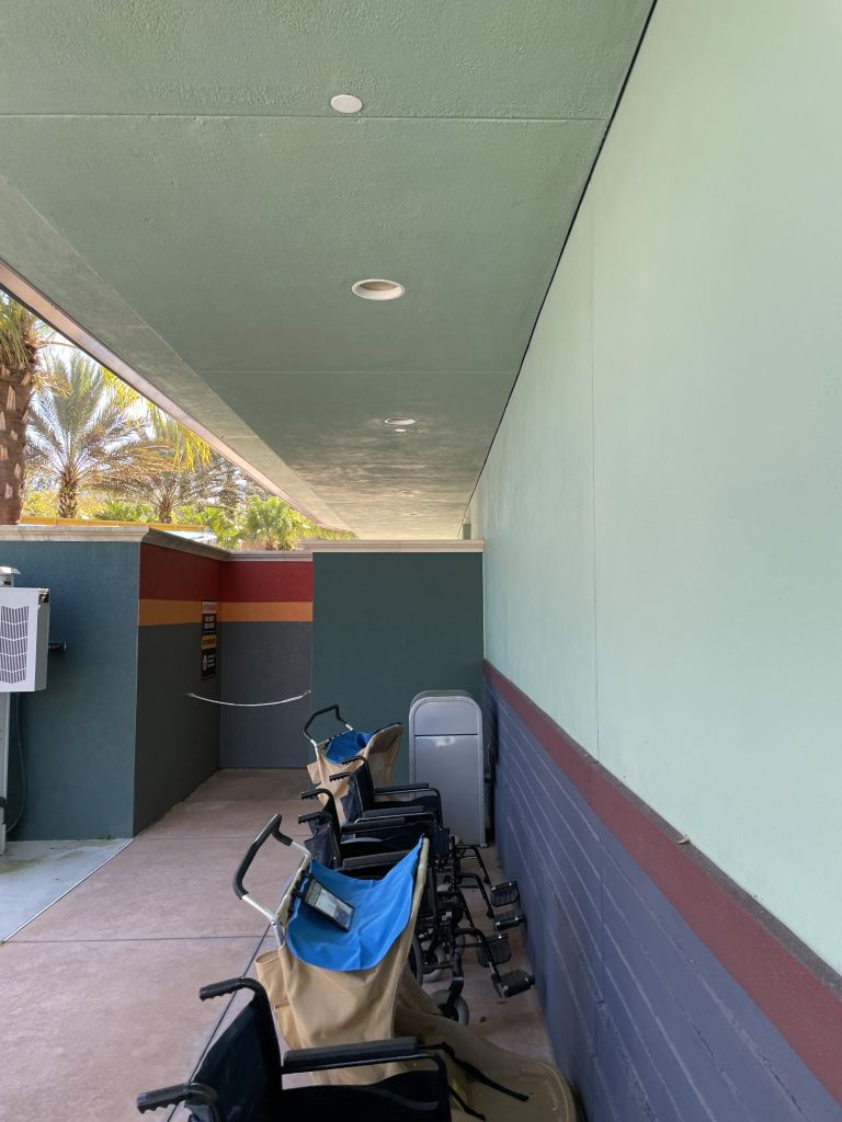 strollers by the rear entrance to hollywood studios on disney vip tour