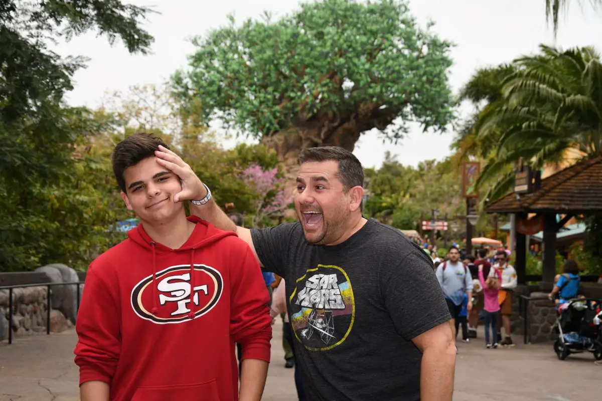 father and son at the Animal Kingdom